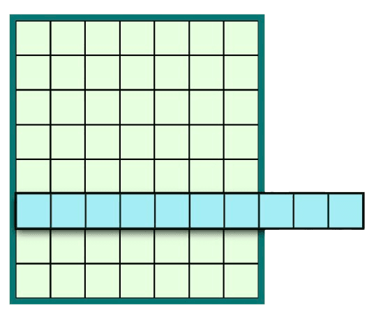 math puzzle with one piece placed out of bounds