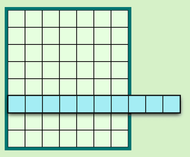 math puzzle with one piece placed out of bounds
